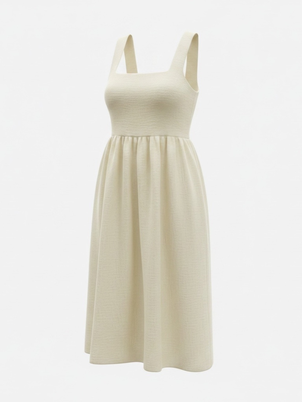 Pale Yellow Textured Breezy Dress